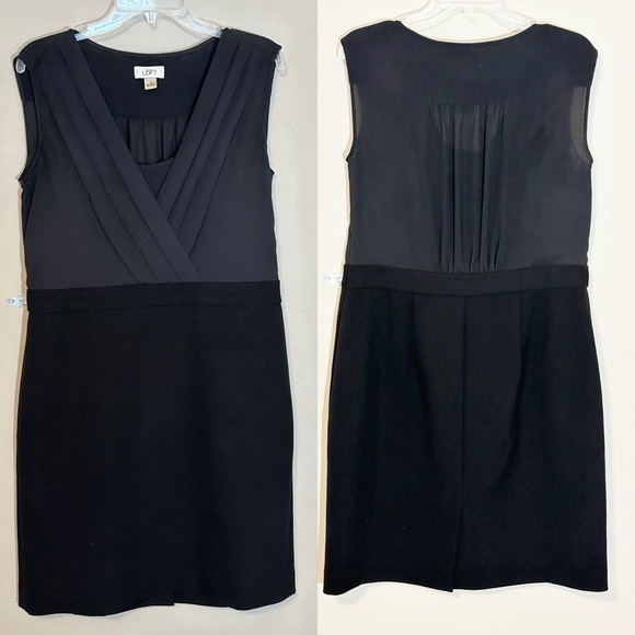 LOFT Dresses & Skirts - Ann Taylor LOFT (size 14) Women’s Black Sleeveless, pleated Pencil Dress
